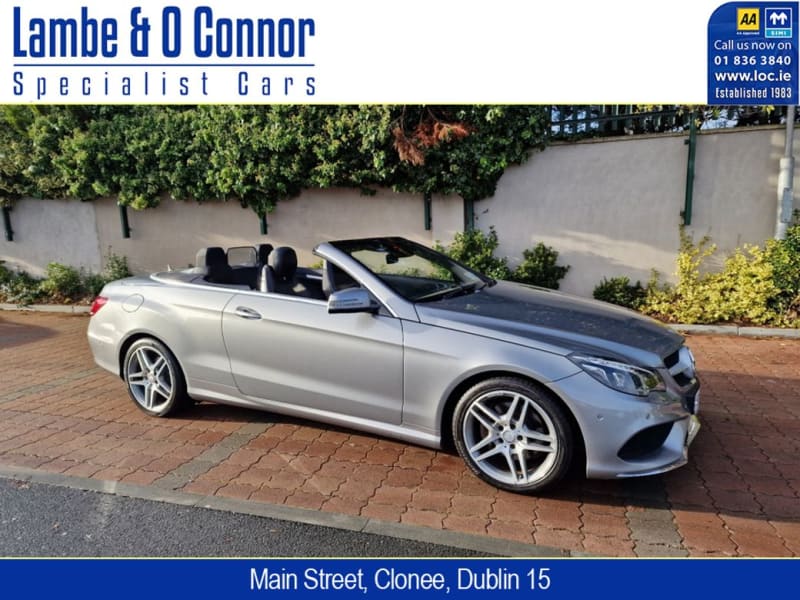 2016 Mercedes-Benz E Class E220 AMG LINE CONVERTIBLE * PALLADIUM SILVER METALIC / BLACK LEATHER - Image 1